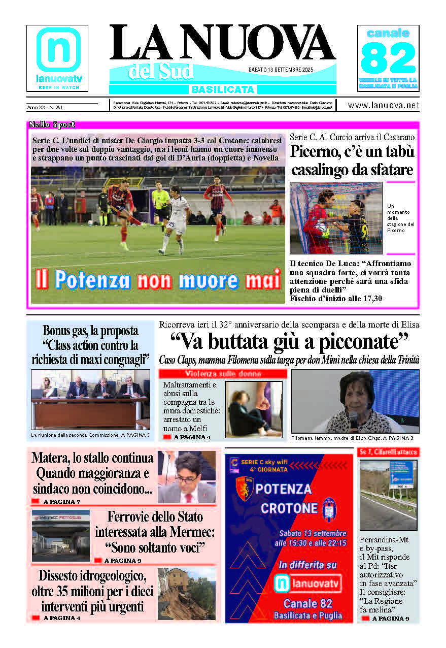 Sabato 13 settembre 2025