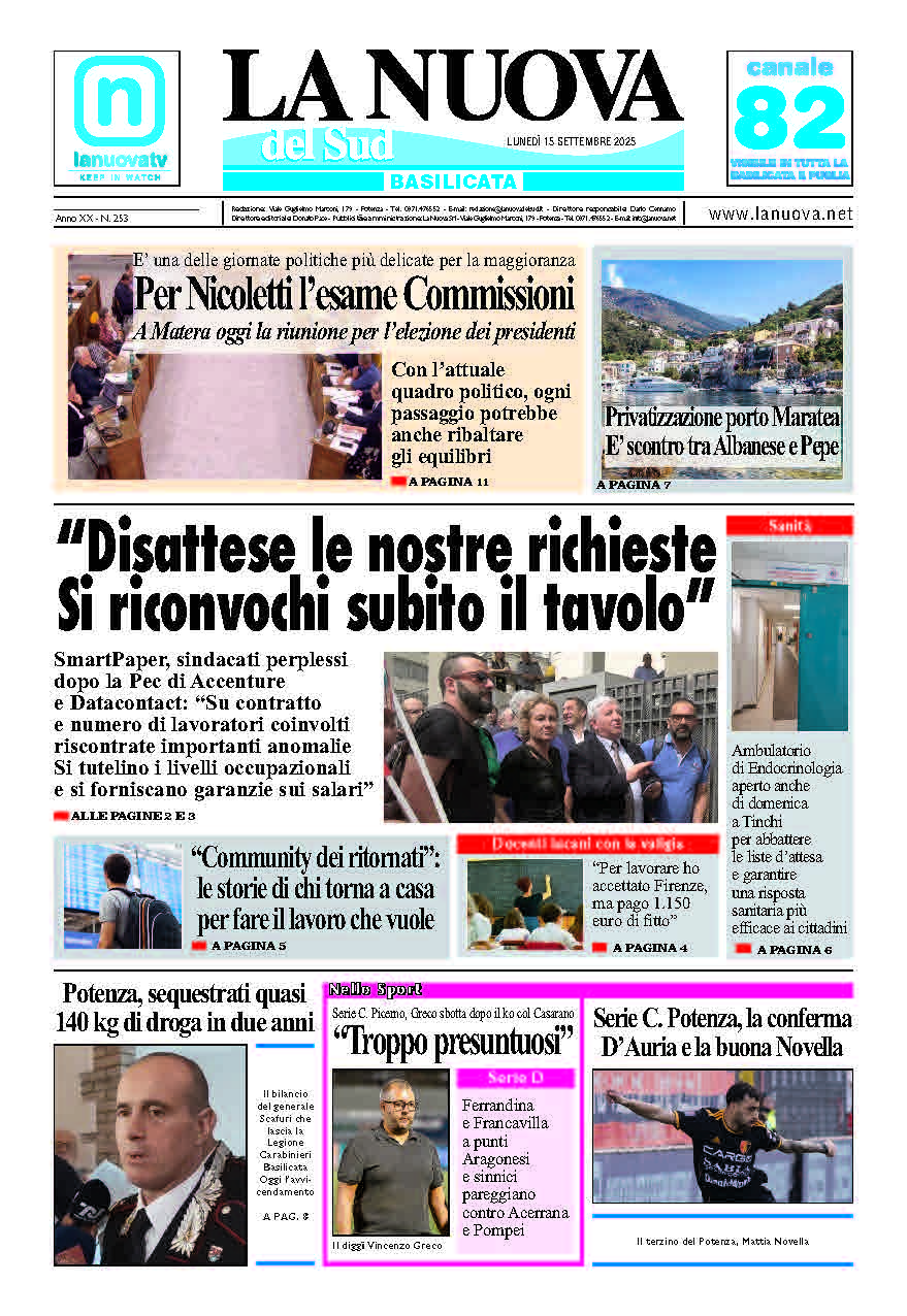 Lunedì 15 settembre 2025