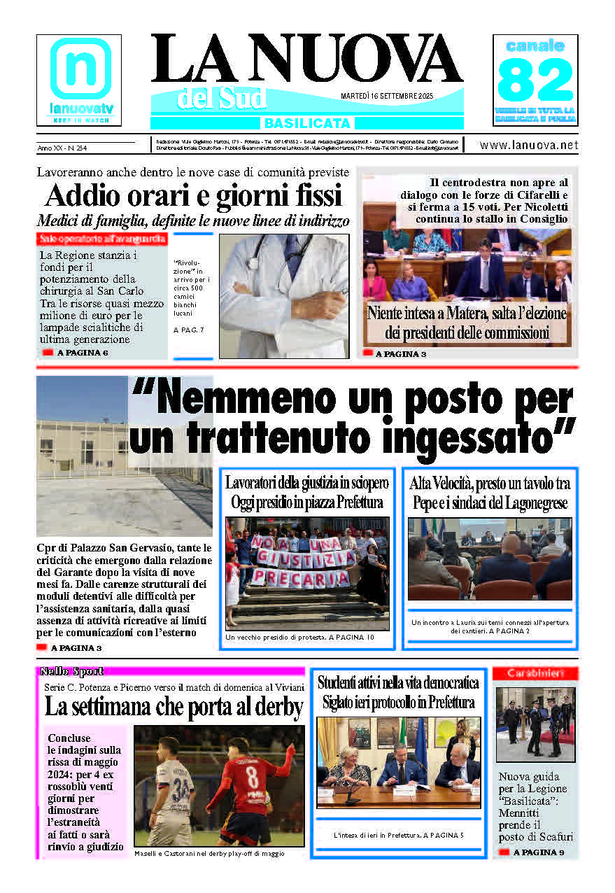 Martedì 16 settembre 2025