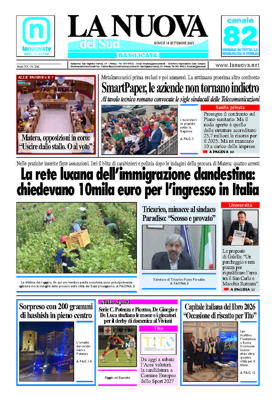 Giovedì 18 settembre 2025