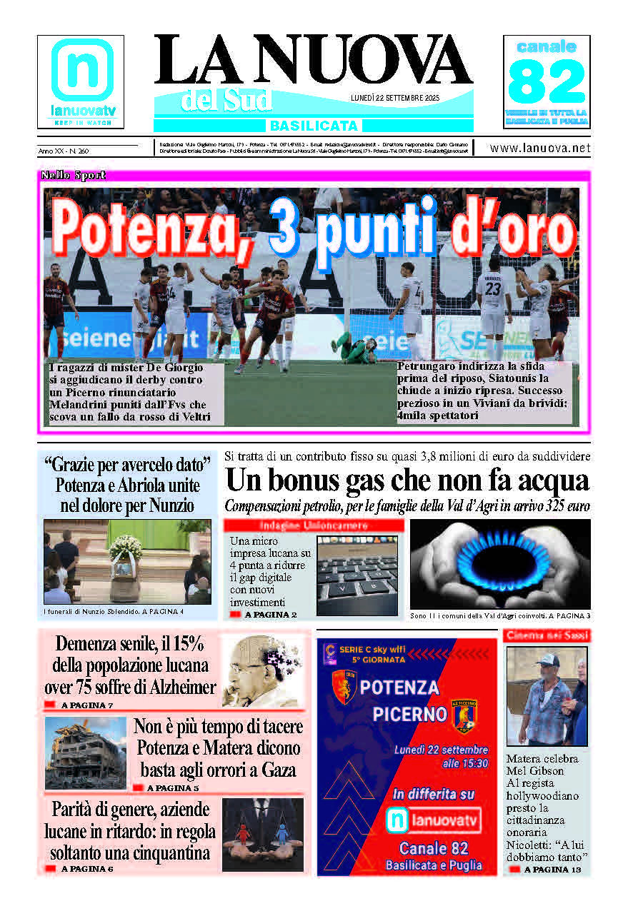 Lunedì 22 settembre 2025