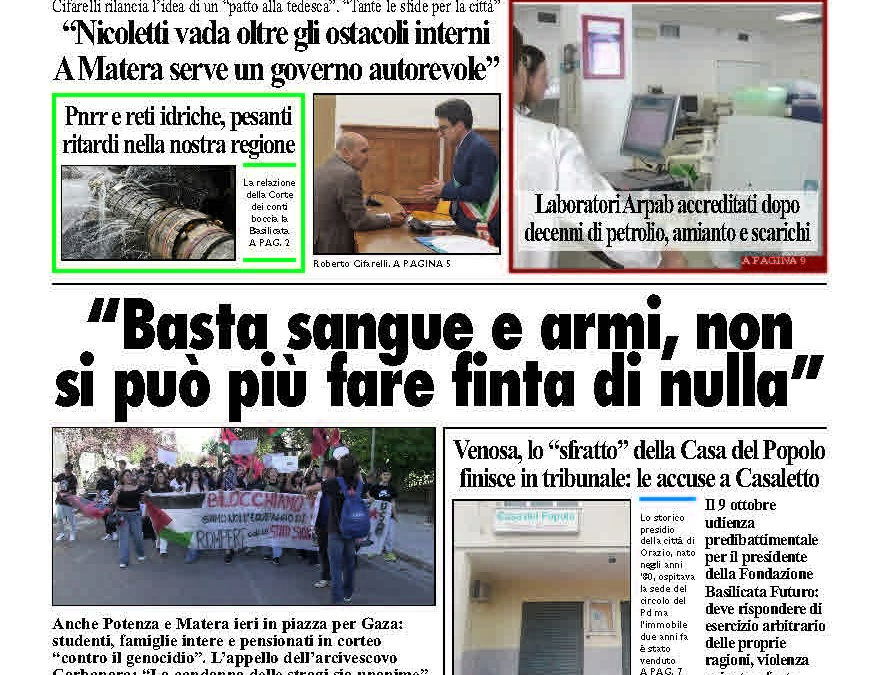 Martedì 23 settembre 2025