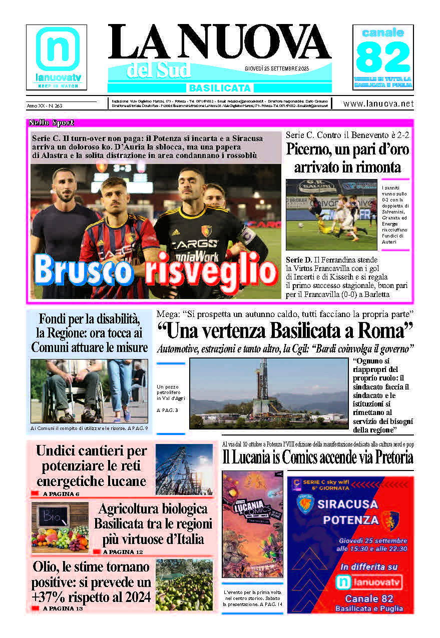 Giovedì 25 settembre 2025