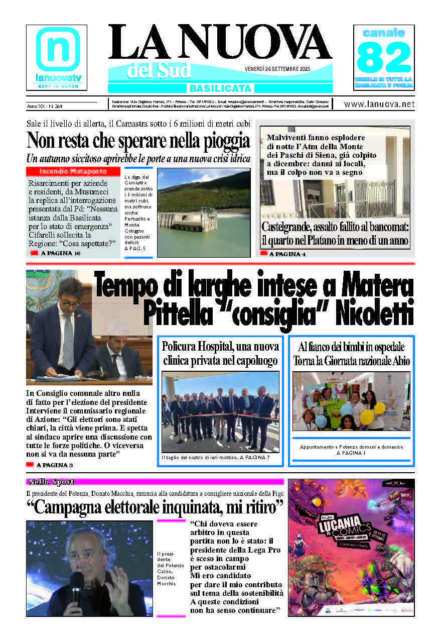 Venerdì 26 settembre 2025
