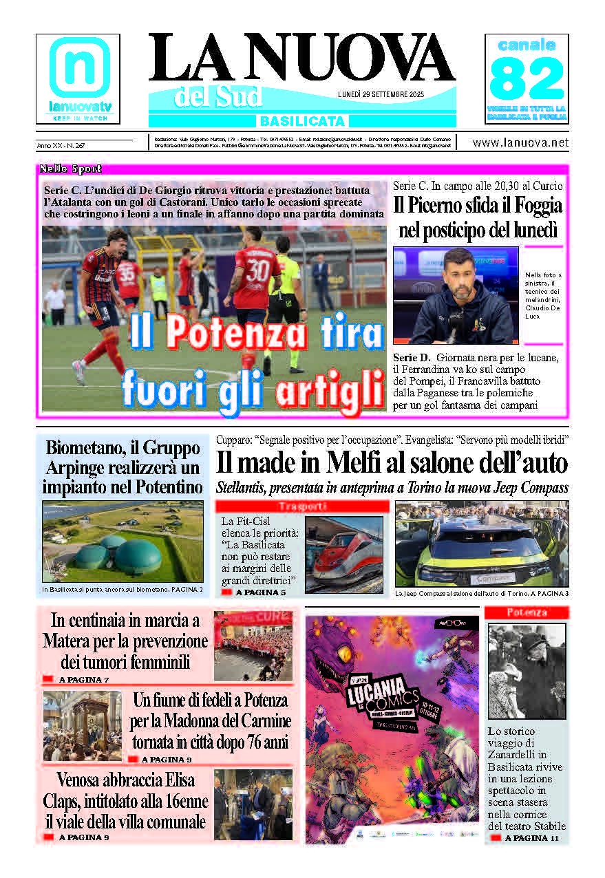 Lunedì 29 settembre 2025