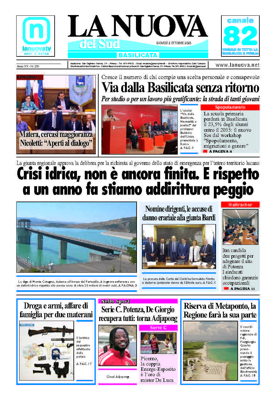Giovedì 2 ottobre 2025