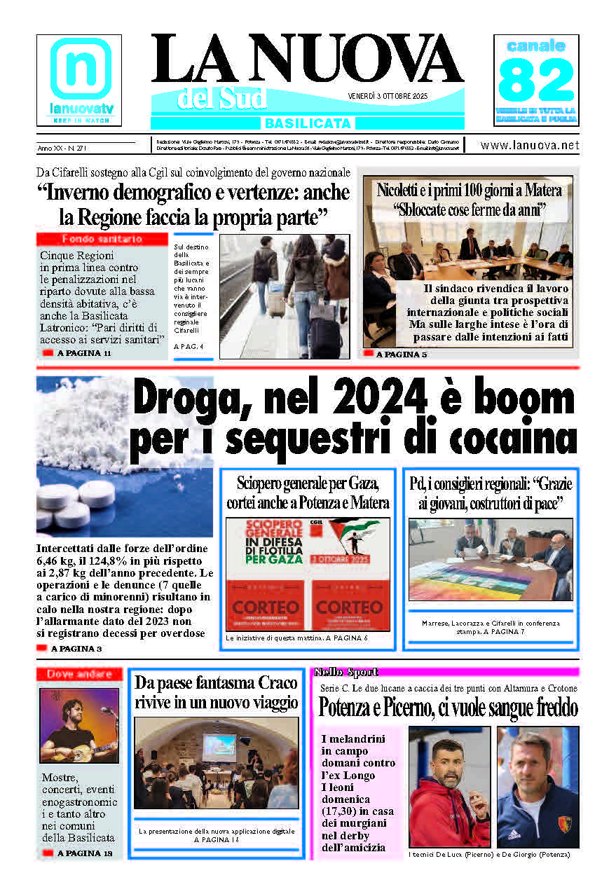 Venerdì 3 ottobre 2025