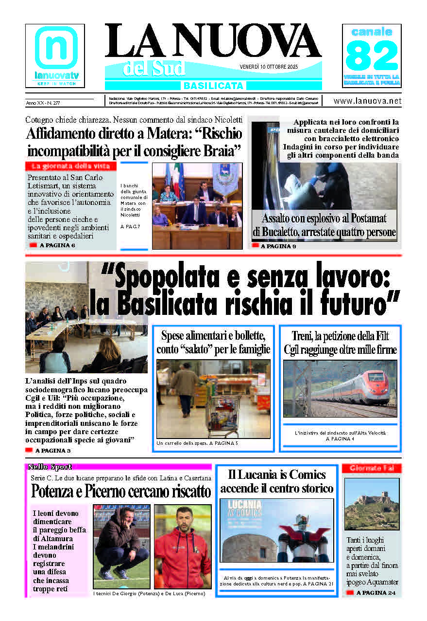 Venerdì 10 ottobre 2025