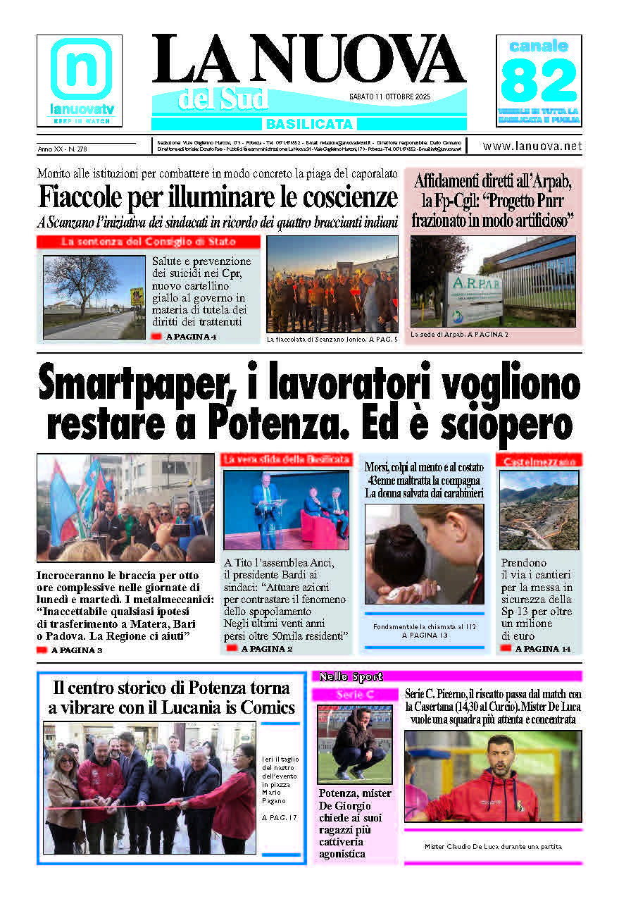 Sabato 11 ottobre 2025