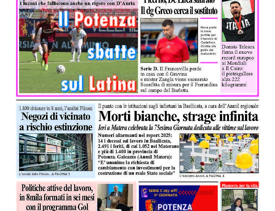 Lunedì 13 ottobre 2025