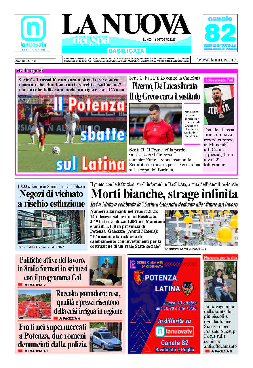 Lunedì 13 ottobre 2025