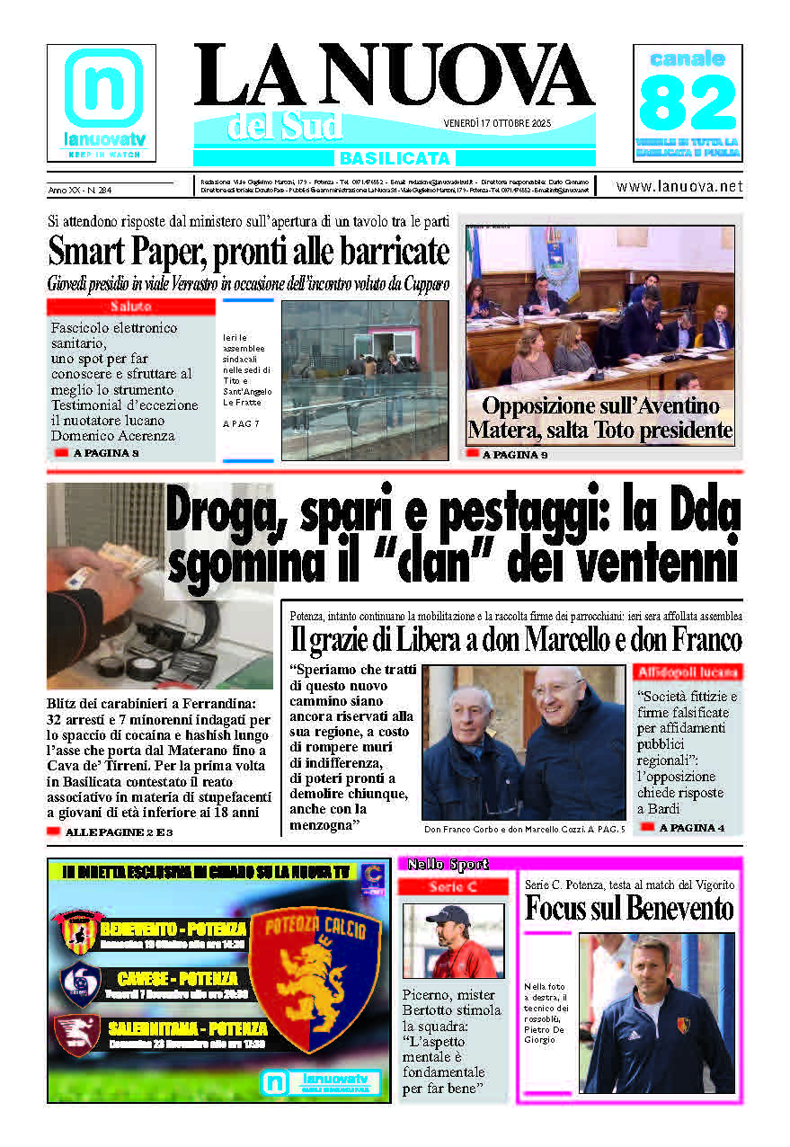 Venerdì 17 ottobre 2025