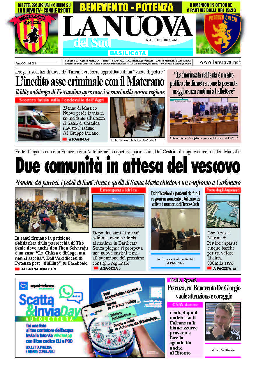 Sabato 18 ottobre 2025