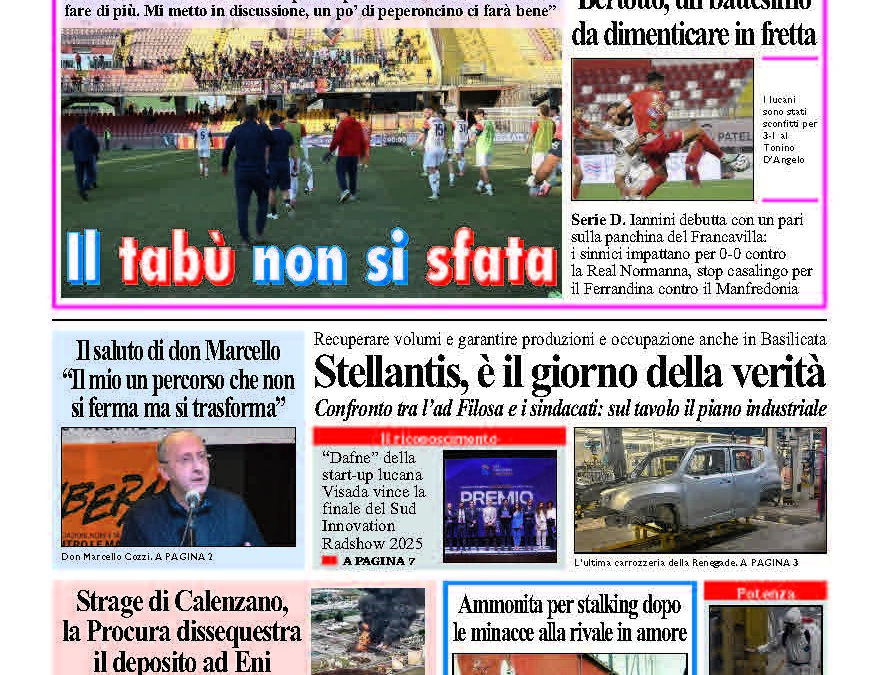 Lunedì 20 ottobre 2025