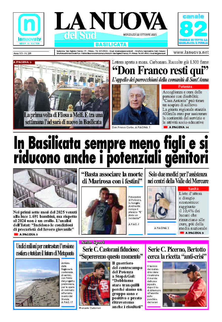 Mercoledì 22 ottobre 2025