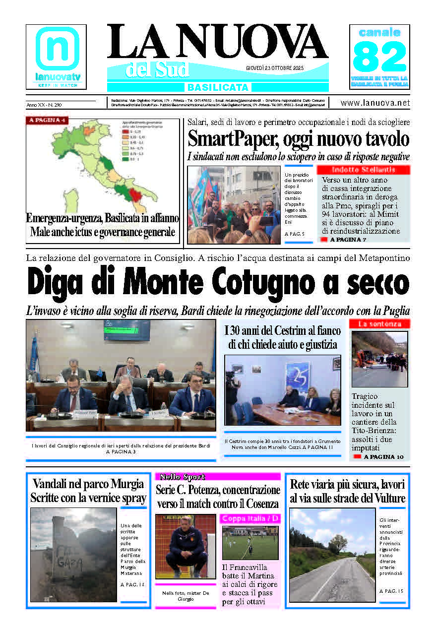 Giovedì 23 ottobre 2025