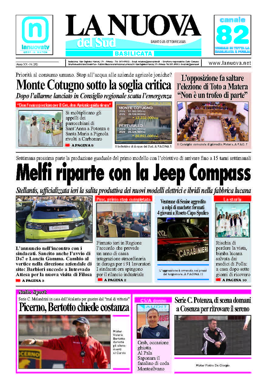 Sabato 25 ottobre 2025