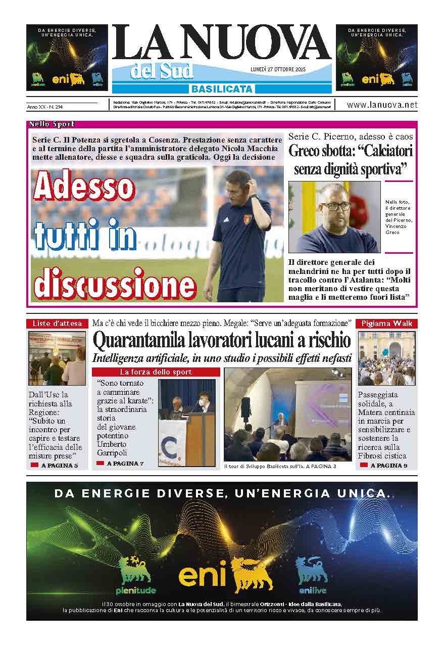 Lunedì 27 ottobre 2025