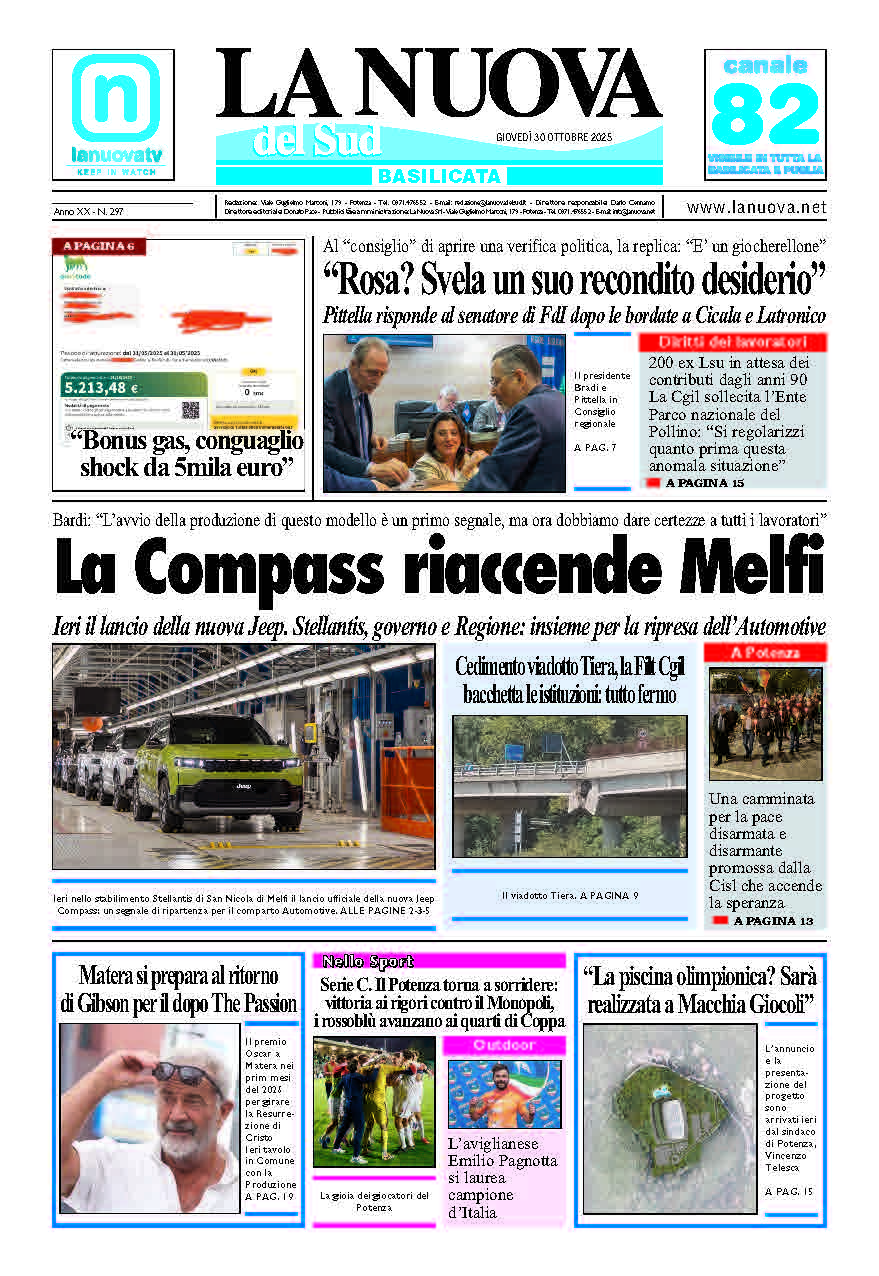 Giovedì 30 ottobre 2025