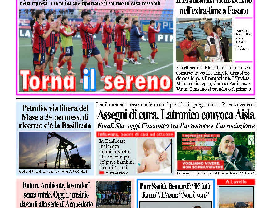Lunedì 3 novembre 2025