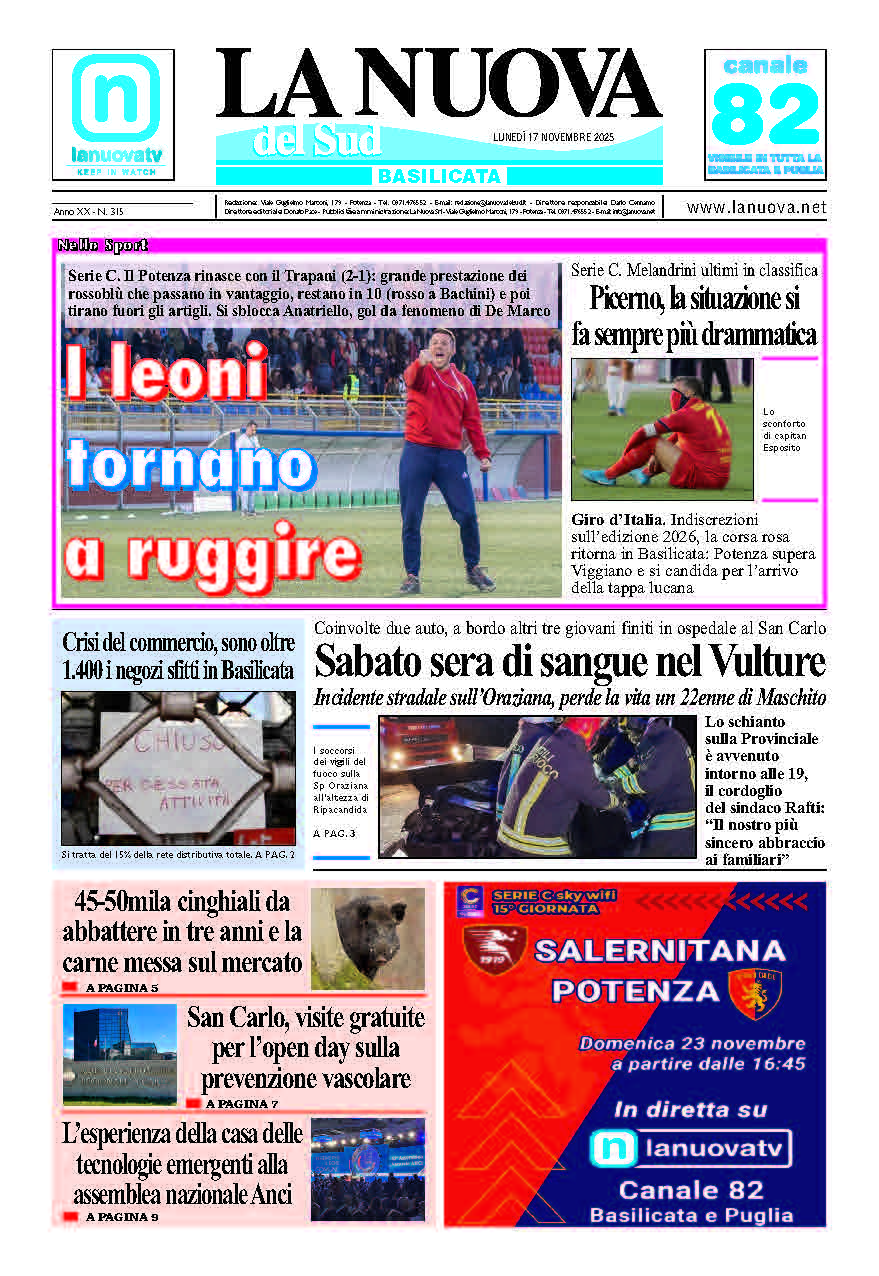 Lunedì 17 novembre 2025