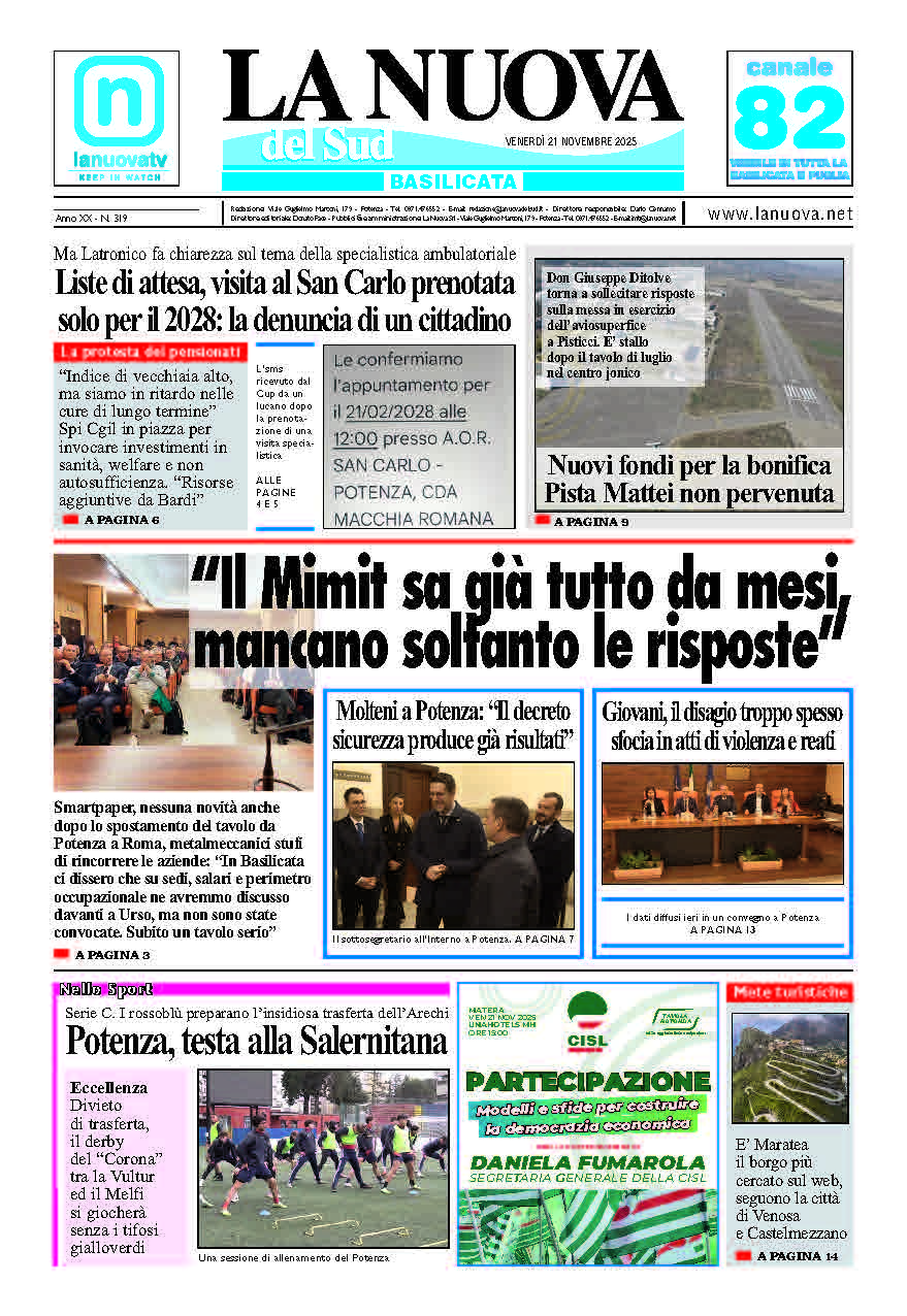 Venerdì 21 novembre 2025