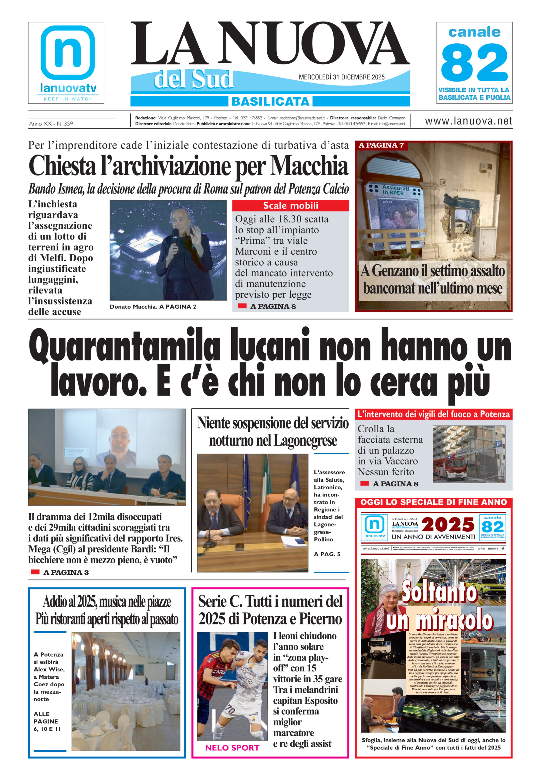 Mercoledì 31 dicembre 2025