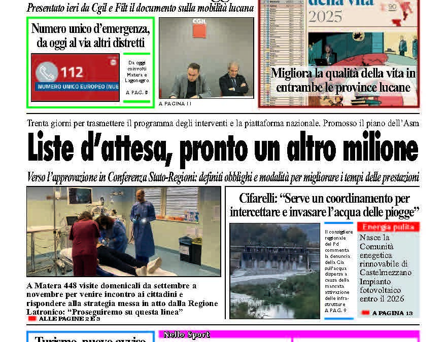 Martedì 2 dicembre 2025