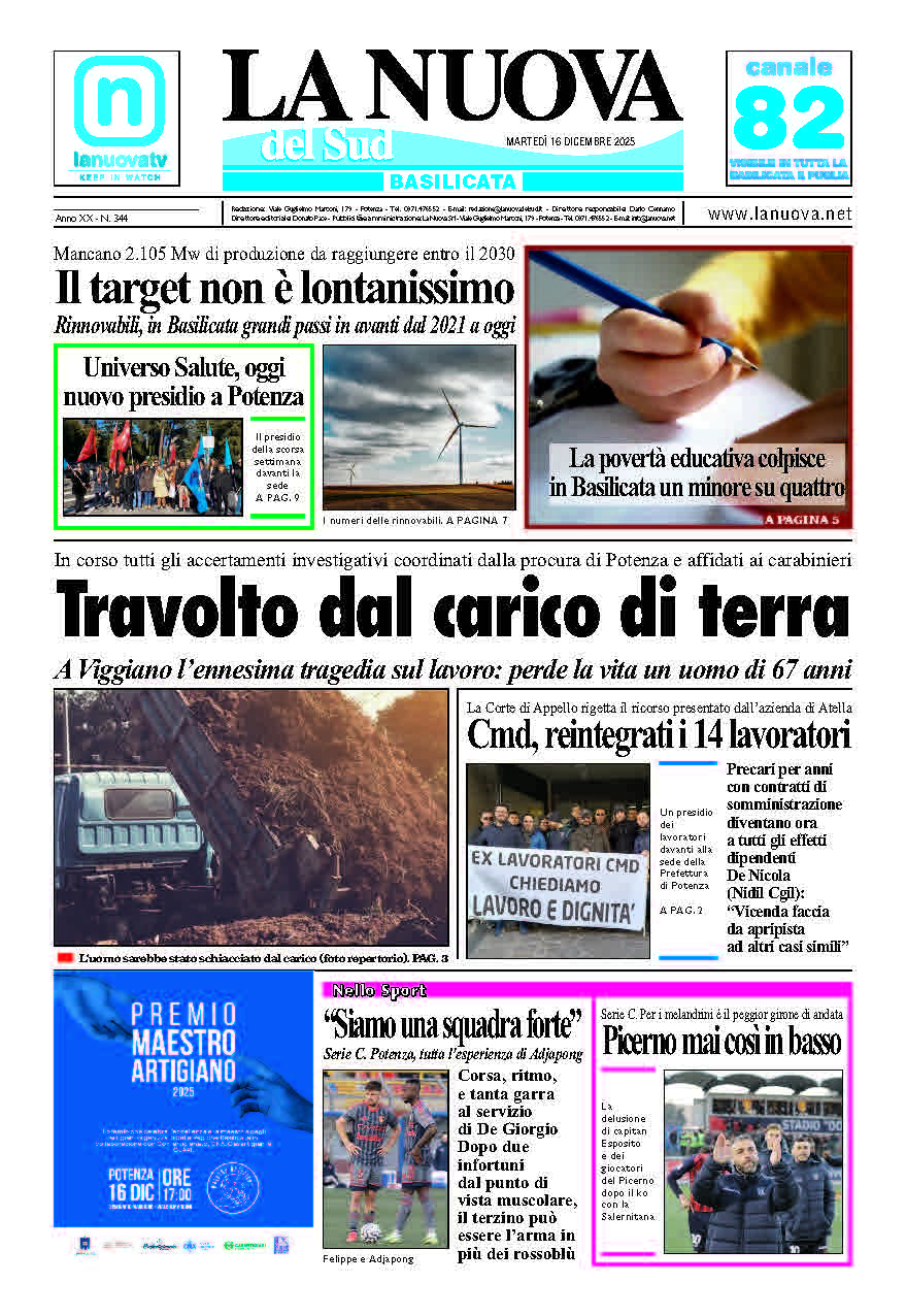 Martedì 16 dicembre 2025