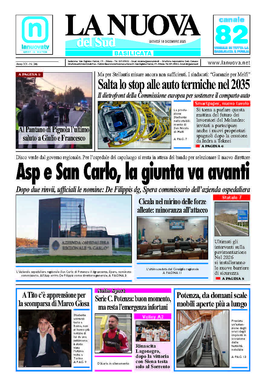 Giovedì 18 dicembre 2025