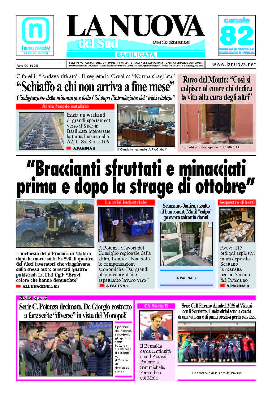 Sabato 20 dicembre 2025
