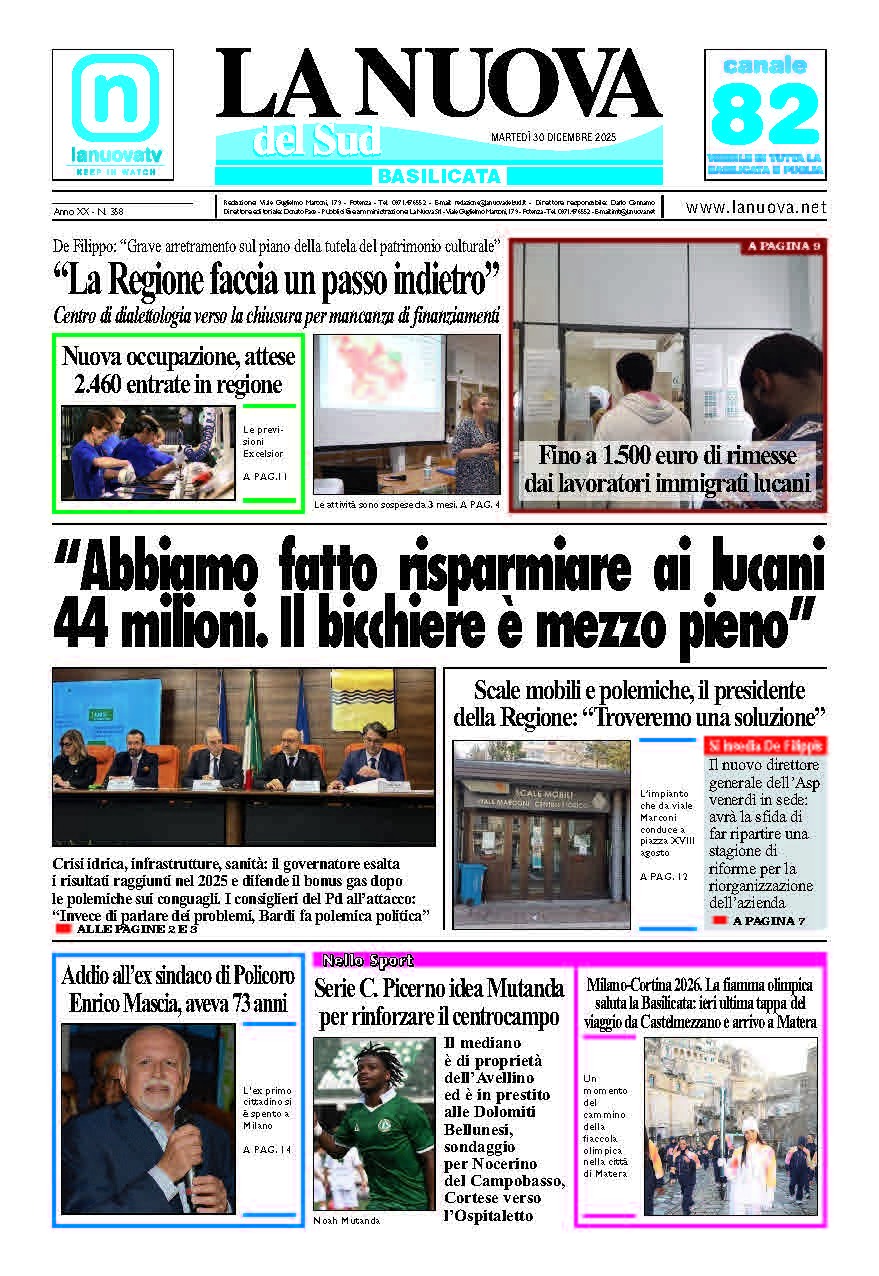 Martedì 30 dicembre 2025