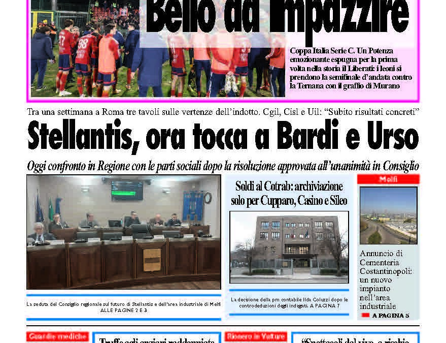 Giovedì 15 gennaio 2026