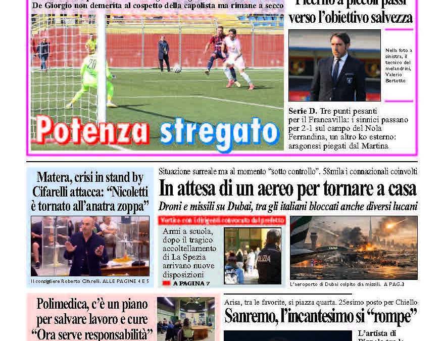 Lunedì 2 marzo 2026
