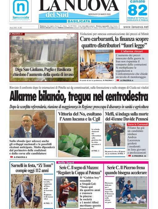 Mercoledì 25 marzo 2026