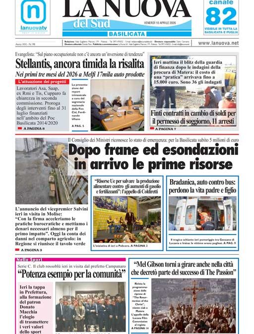 Venerdì 10 aprile 2026