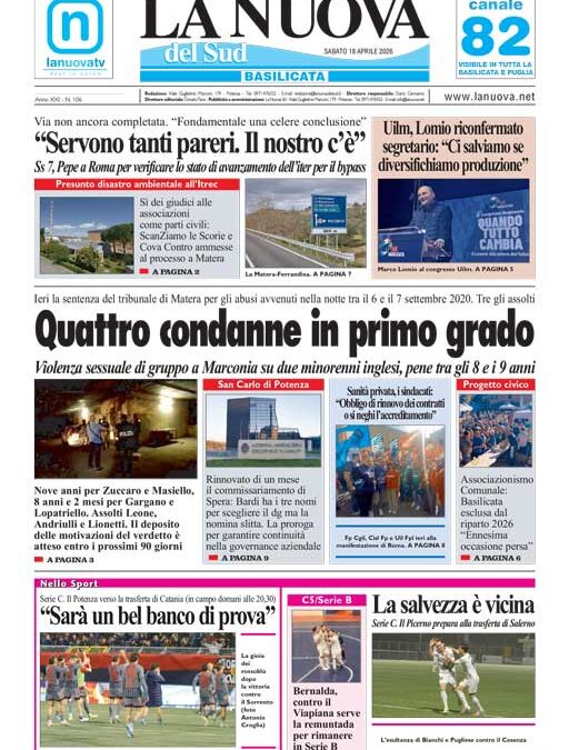 Sabato 18 aprile 2026