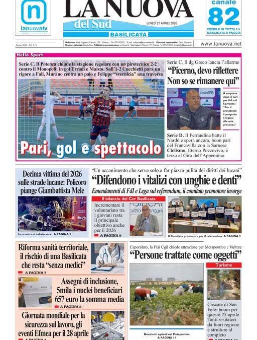 Lunedì 27 aprile 2026
