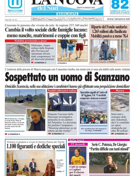 Sabato 16 maggio 2026