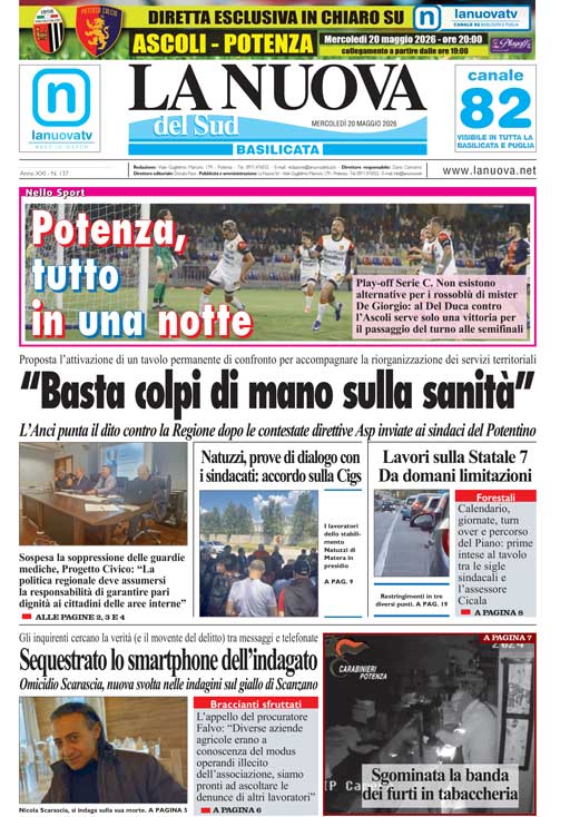 L’Edizione odierna della  Nuova del Sud in Edicola Digitale.