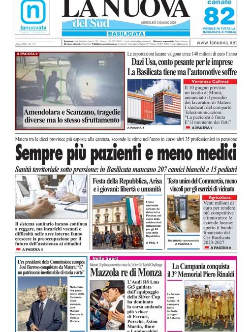 Mercoledì 3 giugno 2026