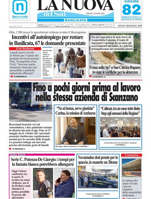 Venerdì 5 giugno 2026