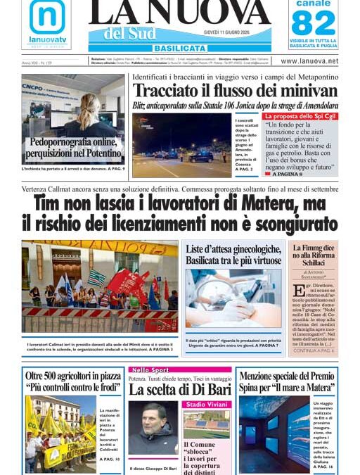 Giovedì 11 giugno 2026