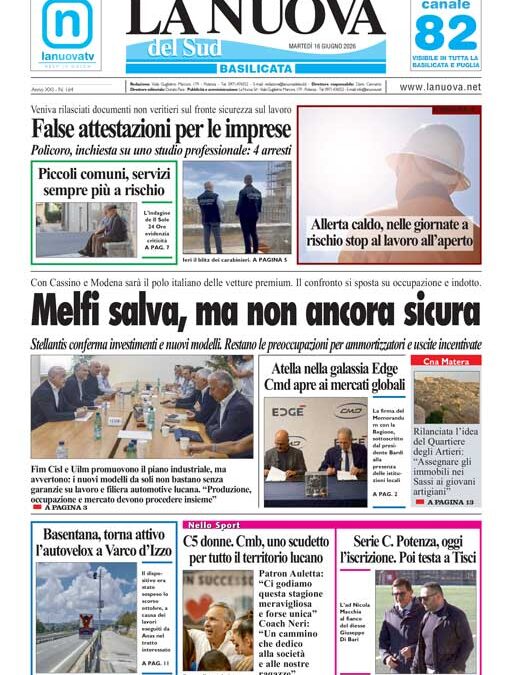 Martedì 16 giugno 2026