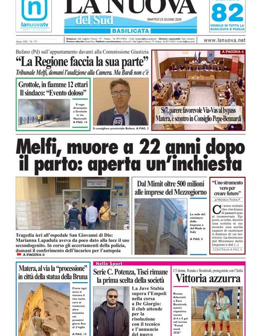 Martedì 23 giugno 2026