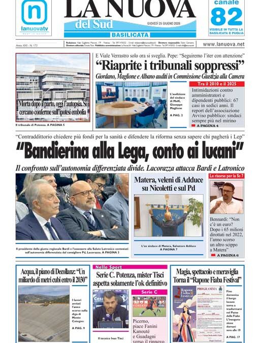 Giovedì 25 giugno 2026