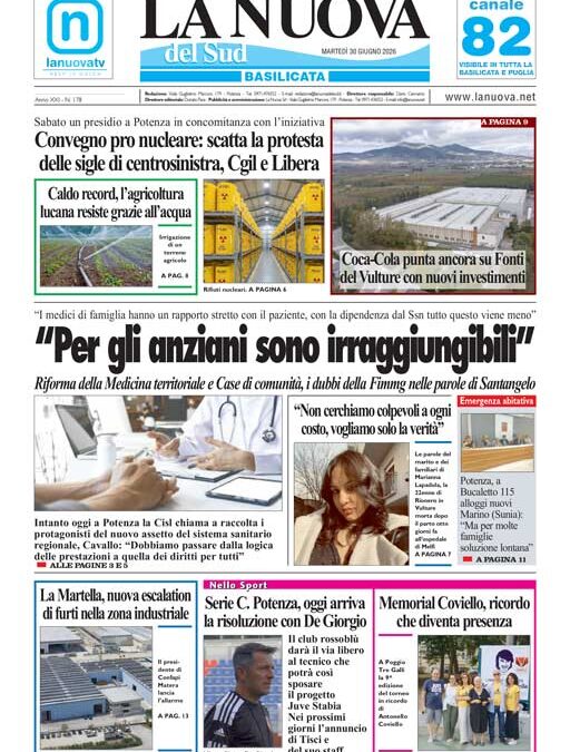 Martedì 30 giugno 2026
