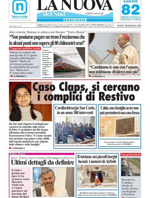 Venerdì 3 luglio 2026