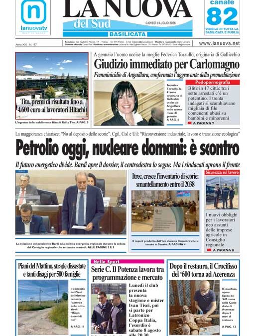 Mercoledì 9 luglio 2026