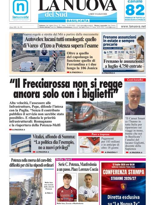 Lunedì 13 luglio 2026